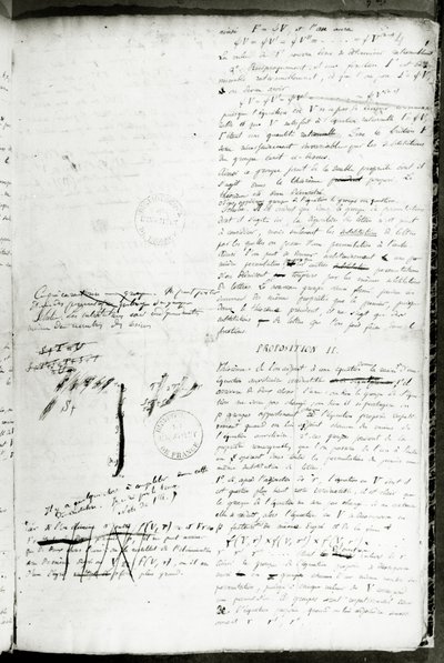 Writings on the conditions for solving an equation by radicals, 1832 by Evariste Galois